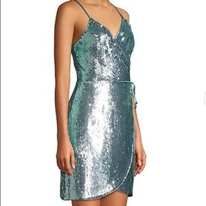 Aidan Mattox Sequin Wrap Mini Dress